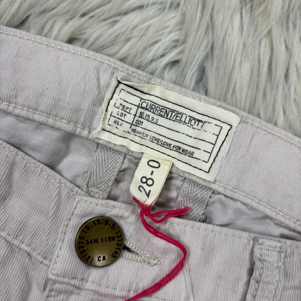 NWT Current Elliott Women's 28 Stone Beige Fling Boyfriend Pant Light Corduroy - Picture 4 of 9